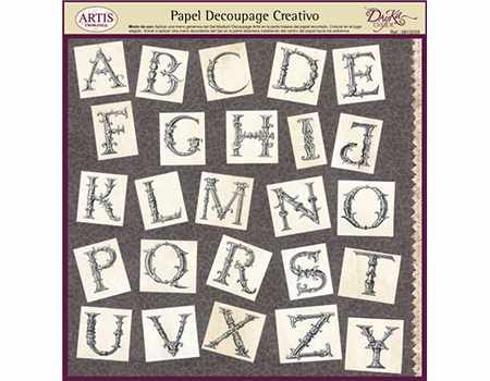 Papel de decoupage abecedario